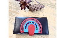 Bicolour Leather & Mola Purse